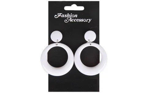 Pendientes de Flamenca en Rojo, Blanco y Verde Complementos Sevillanas, Cordobeses y Toreros EuroCarnavales Blanco